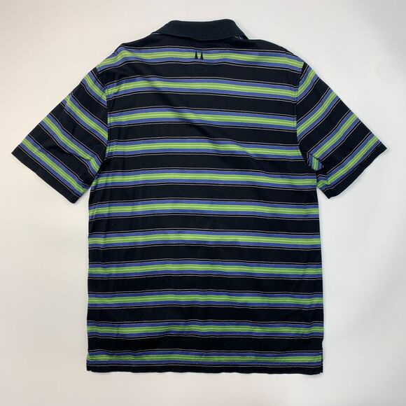 Greg Norman Polo Shirt Mens M Medium Black Striped Cotton Breathable Golf - Picture 3 of 10